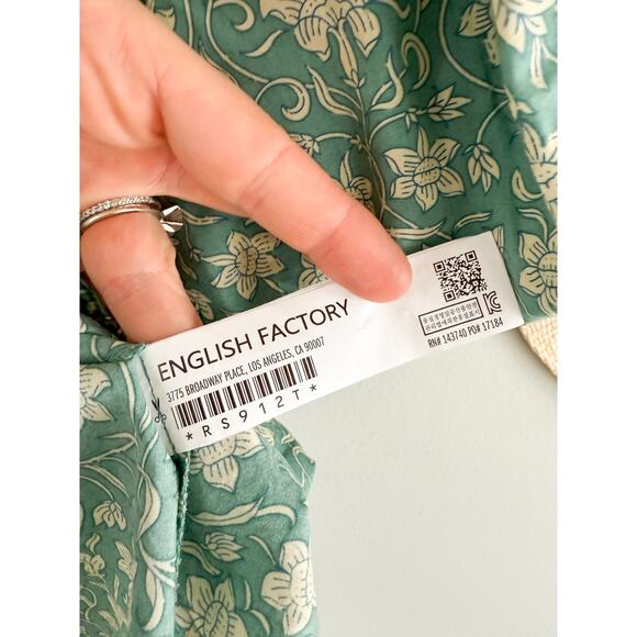 Tuckernuck | Hyacinth House Emmy Blouse in Green Floral | Sz M - Picture 8 of 10